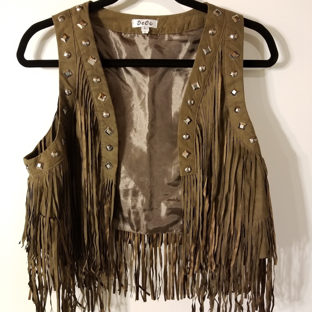 Boho Shaggy Fringe Vest  
